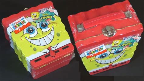 kinder surprise spongebob lunch box metal|baby big mouth lunch box.